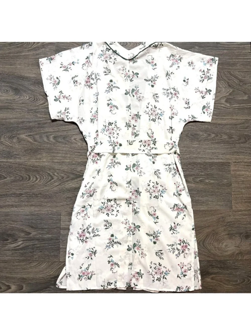 NEW Moon River Floral Kimono Robe Belt XS White Pink Green Cottagecore Boho
